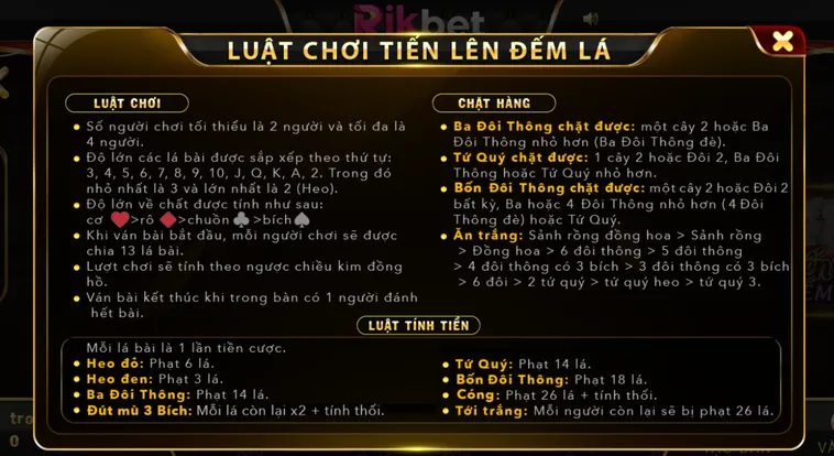 Tiến Lên Đếm Lá Tại RikBet Sân Chơi Bài Đỉnh Cao Nhất Hiện Nay