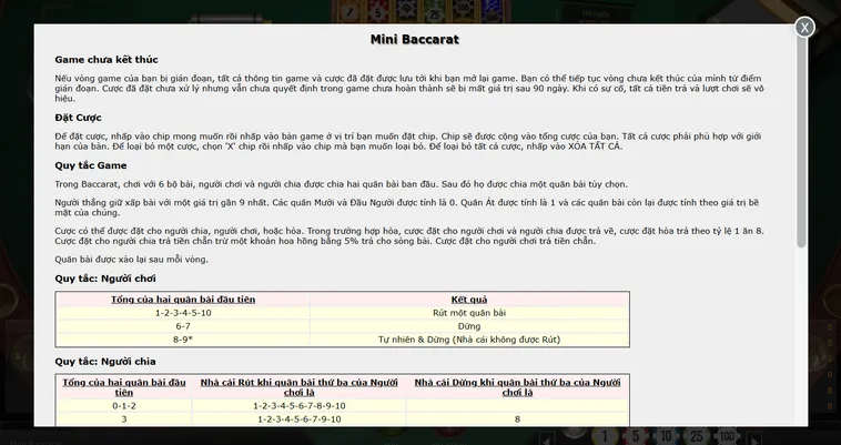 Quay Số Mini Baccarat Tại RikBet Sân Chơi Cá Cược Đỉnh Cao Cho Game Thủ