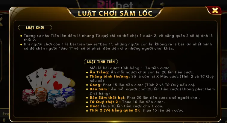 Sâm Lốc Tại RikBet Trải Nghiệm Sòng Bài Truyền Thống Đẳng Cấp Sang Trọng