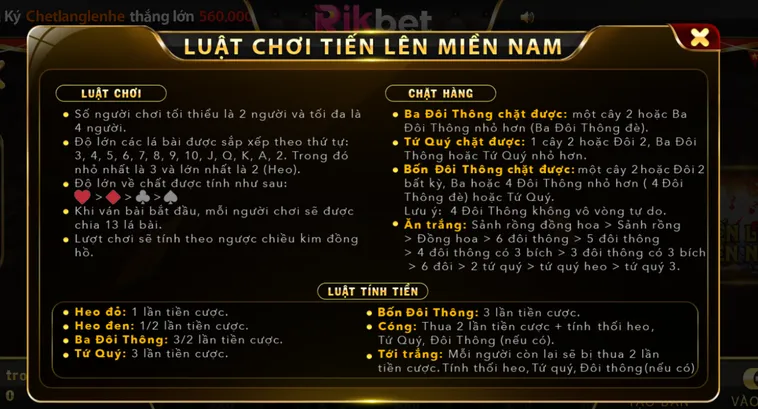Chinh Phục Đỉnh Cao Tiến Lên Miền Nam Tại RikBet Với Những Chiến Thuật Hay